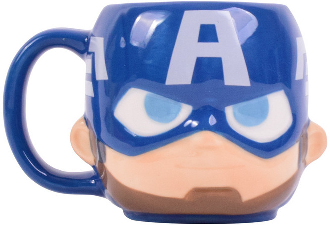 릴팡 마블 입체페이스 머그컵, 캡틴아메리카, 1개