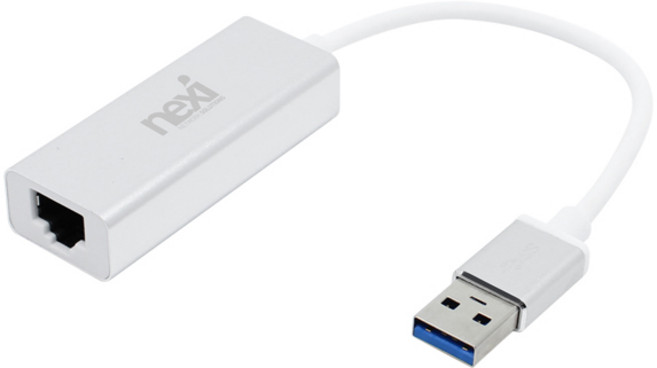 넥시 USB3.0 기가비트 이더넷 유선 랜카드 노트북용, NX-UE30S(실버), 1개