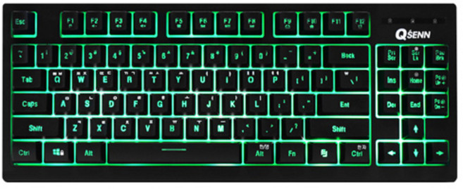 큐센 텐키리스 유선키보드, 혼합색상, SEM-DT25T