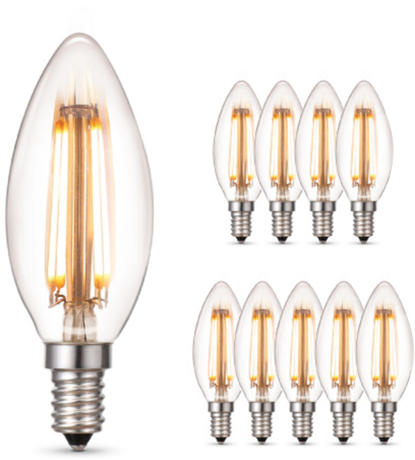 씨티오 LED 프레임 촛대구 14베이스 3W, 전구색, 10개