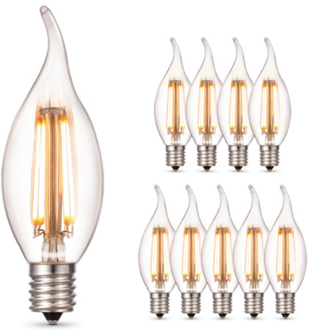 cityo LED燭台燈泡 E17 3W, 黃光, 10入