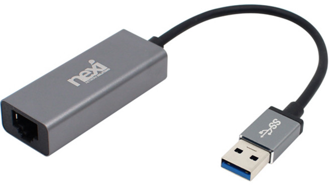 넥시 USB3.0 기가비트 이더넷 유선 랜카드 노트북용, NX-UE30D(다크실버), 1개