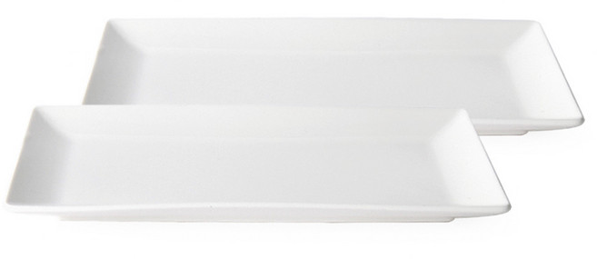 직사각 브런치접시, 화이트, 2개
