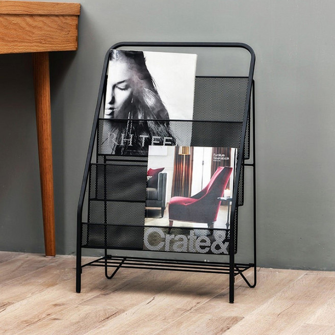 21세기트랜드 접이식 책꽂이 선반, 블랙, 3단