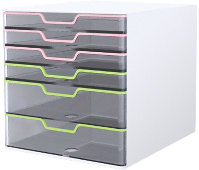 카파맥스 데코 투명 서류함 15106, 혼합 색상, 6단