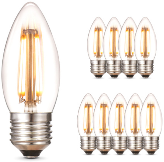 cityo LED燭台燈泡 E26 3W, 黃光, 10入