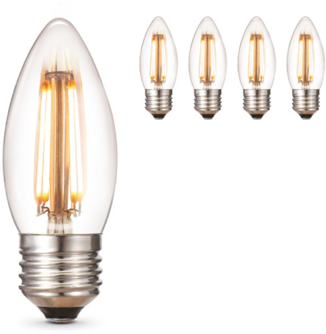 cityo LED燭台燈泡 E26 3W, 黃光, 5個