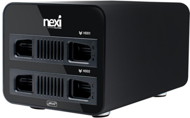 넥시 2BAY RAID USB3.0 데이터 스토리지 외장 케이스, NX-802RU30, 1개