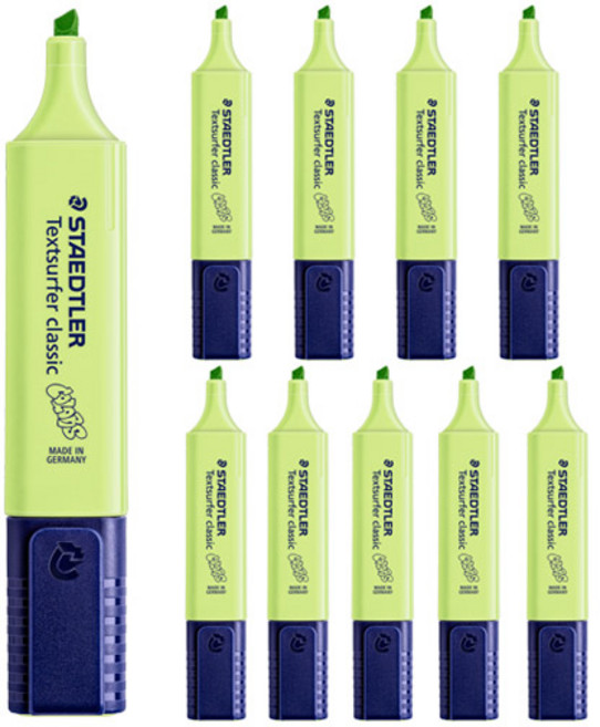 스테들러 텍스트서퍼 파스텔 형광펜 364, 파스텔 라임, 10개