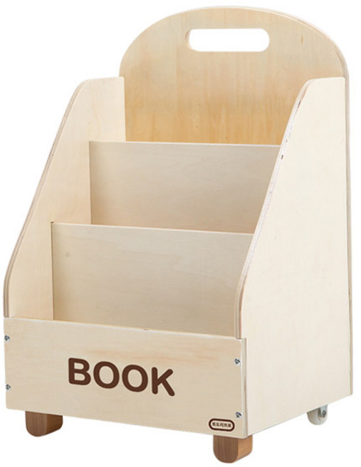토도리브로 전면 이동식 책꽂이, 내츄럴, 3단