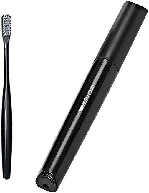 알럽홈 하이엔드 휴대용 칫솔 케이스 세트 블랙, 1세트