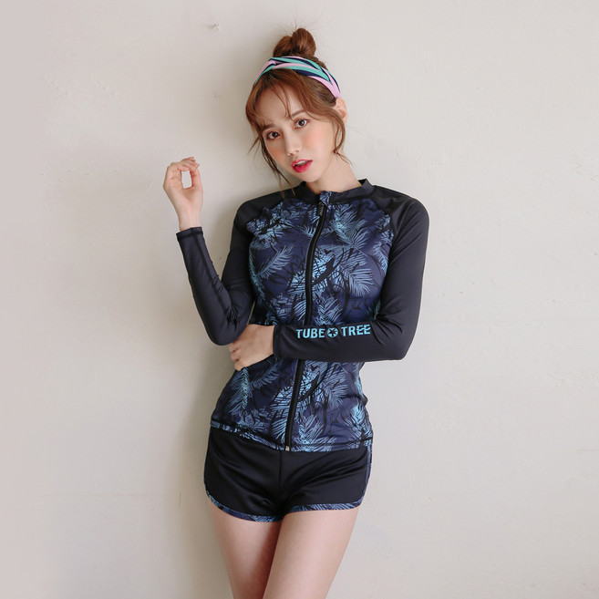 튜브트리 벤디스 여성용 드로잉 자외선차단 집업 C265 + 비치팬츠 A517 래쉬가드 세트