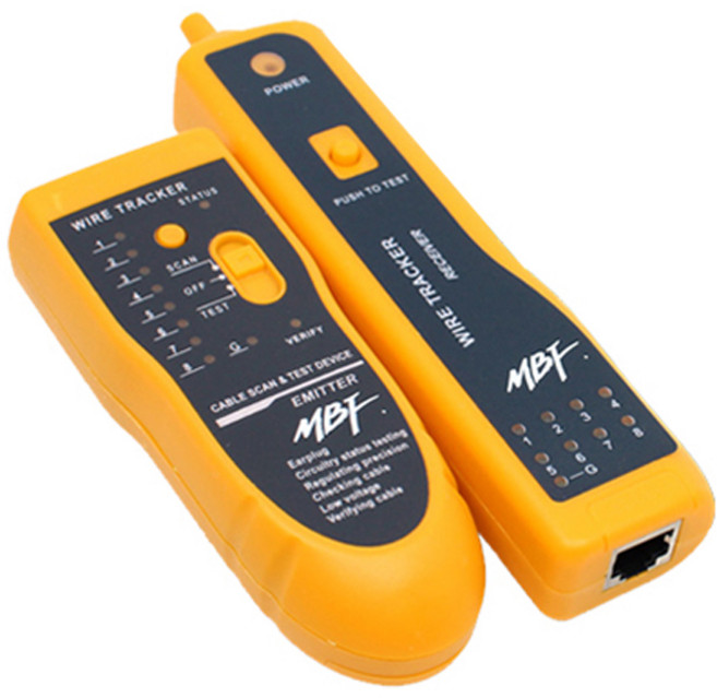 엠비에프 랜케이블 멀티 테스터기 엠비에프-T2, 옐로우, 1개