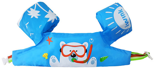 아이윙크 유아동 퍼들점퍼 수영보조용품, 백곰블루, 1개