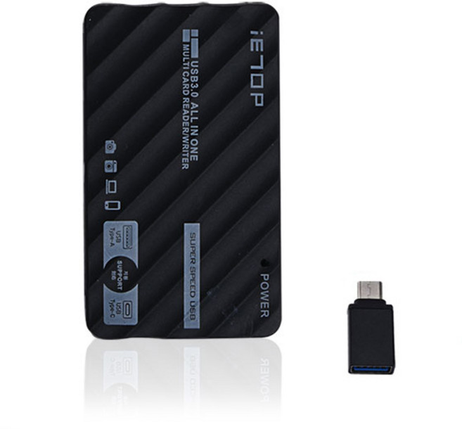 이탑 USB3.1 올인원 멀티카드리더기 + OTG C타입 젠더, C3-07, 블랙, 1개