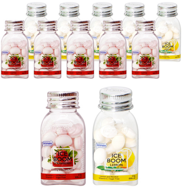 도스팜 아이스붐 딸기향 캔디 22g x 6p + 레몬향 캔디 22g x 6p 세트, 1세트