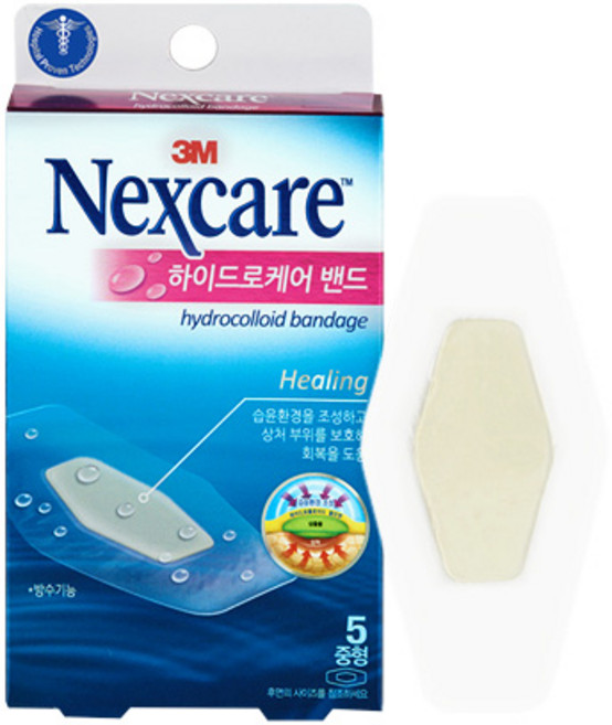 3M 넥스케어 하이드로케어 밴드 중형 5매, 1개
