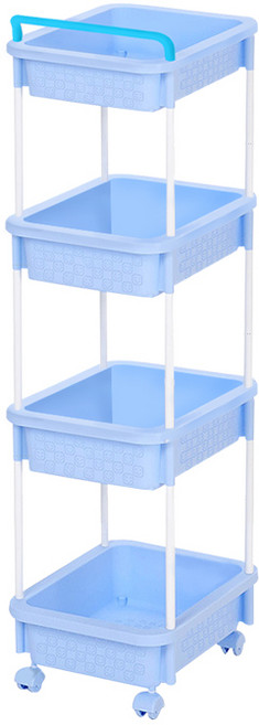 리빙스마일 기저귀정리함 직사각 4단, 블루, 1세트