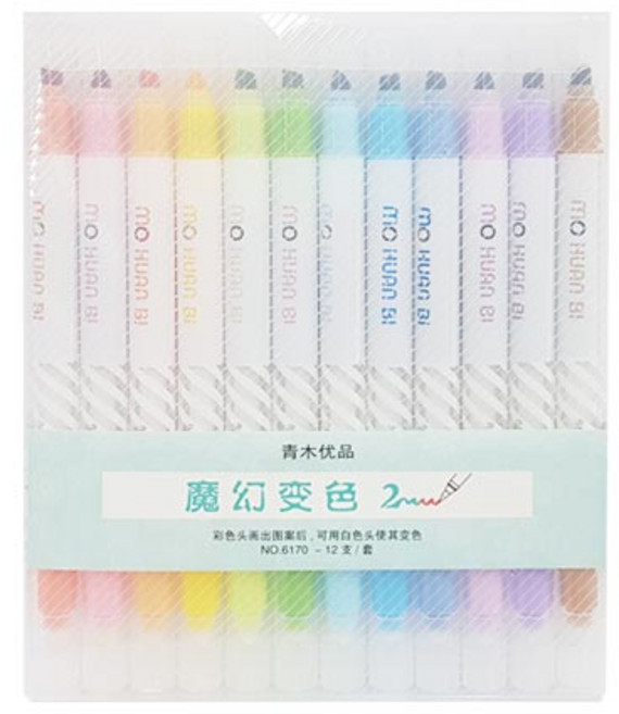 동아피엠에스 매직 데코형광펜 12색 세트, 혼합 색상, 12개