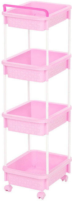 리빙스마일 기저귀정리함 직사각 4단, 핑크, 1세트
