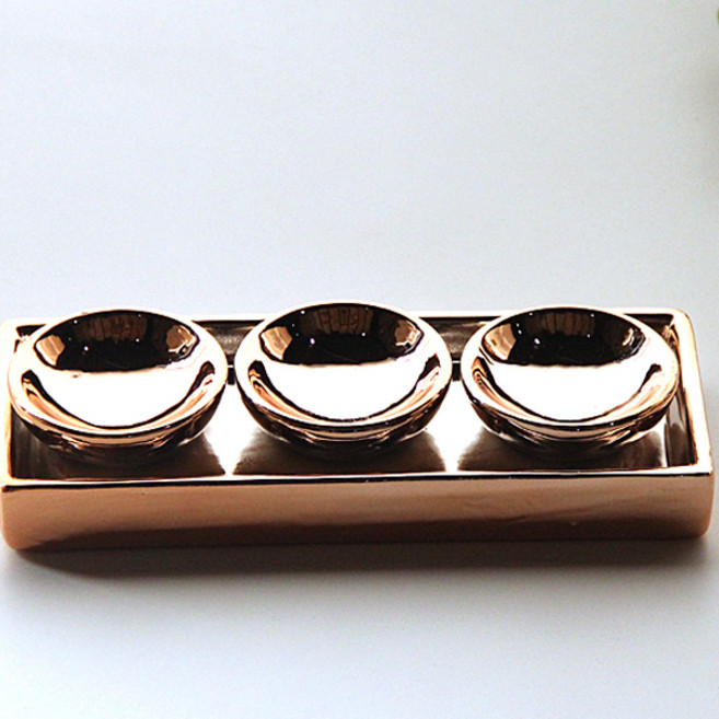 리버그린 모던스타일 세라믹 캔들홀더, 로즈골드