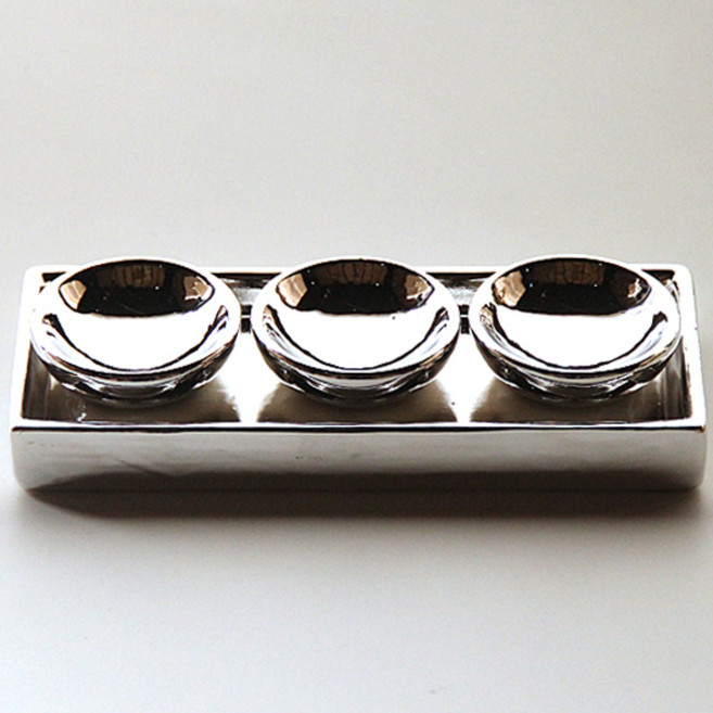 리버그린 모던스타일 세라믹 캔들홀더, 실버