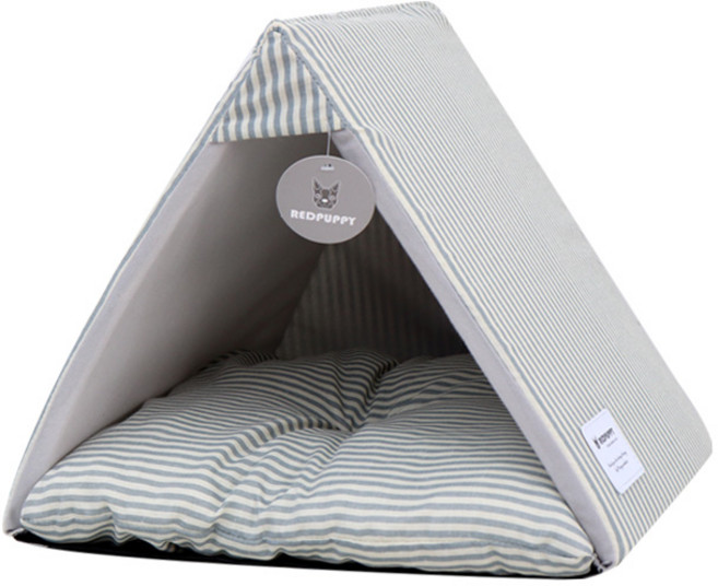 레드퍼피 몰리 쿨 삼각형 반려동물 하우스, 버건디, 1개