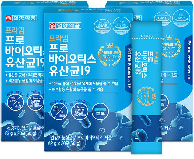 일양약품 프라임 프로바이오틱스 유산균19, 60g, 3개
