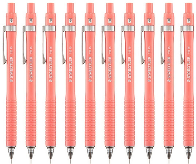 스테들러 925 75 파스텔 필기용 샤프 핑크, 0.5mm, 10개입