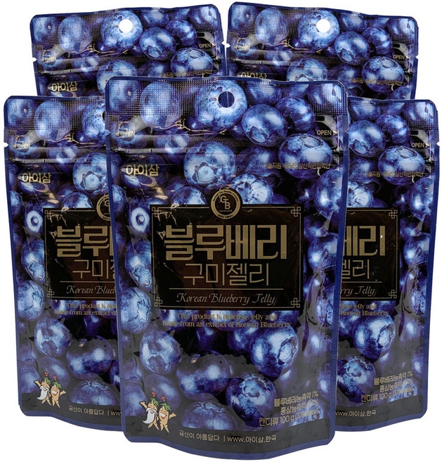 금산이아름답다 아이삼 블루베리 구미젤리, 100g, 5개