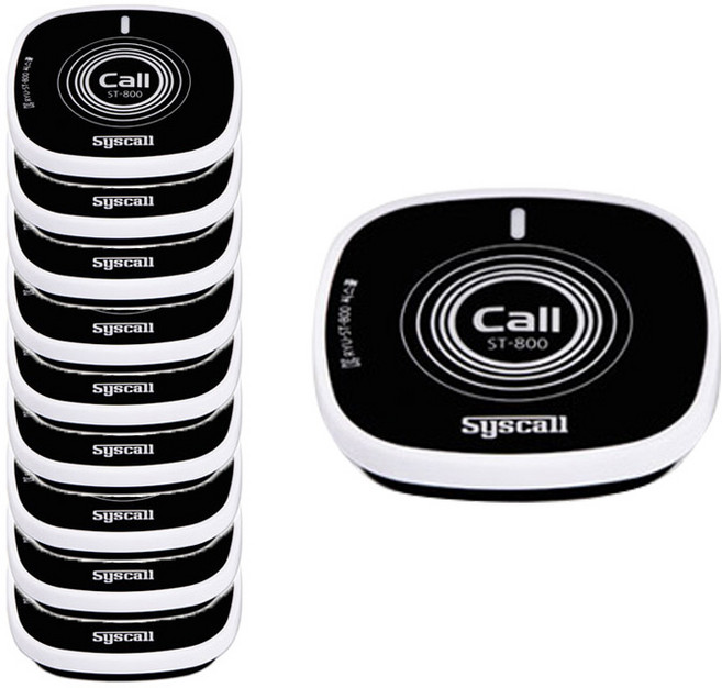 씨스콜 슬림사각 호출벨 블랙화이트 10p, ST-800