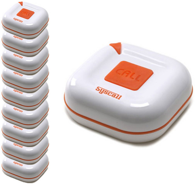 씨스콜 무선호출 방수 식당벨 화이트오렌지 10p, 10개