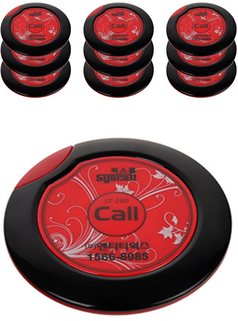 씨스콜 슬림 호출벨 레드블랙 10p, ST-200