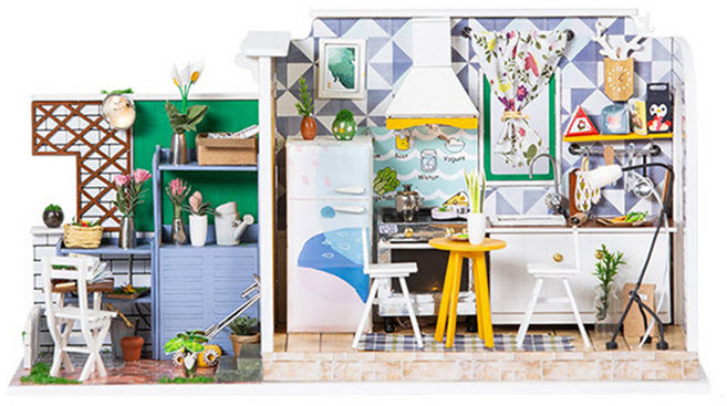 아디코 테라스 하우스 미니어처 DIY 키트, 주방, 1개
