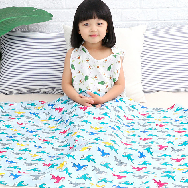 베베슈에뜨 상어가족 인견 블랭킷, 혼합 색상