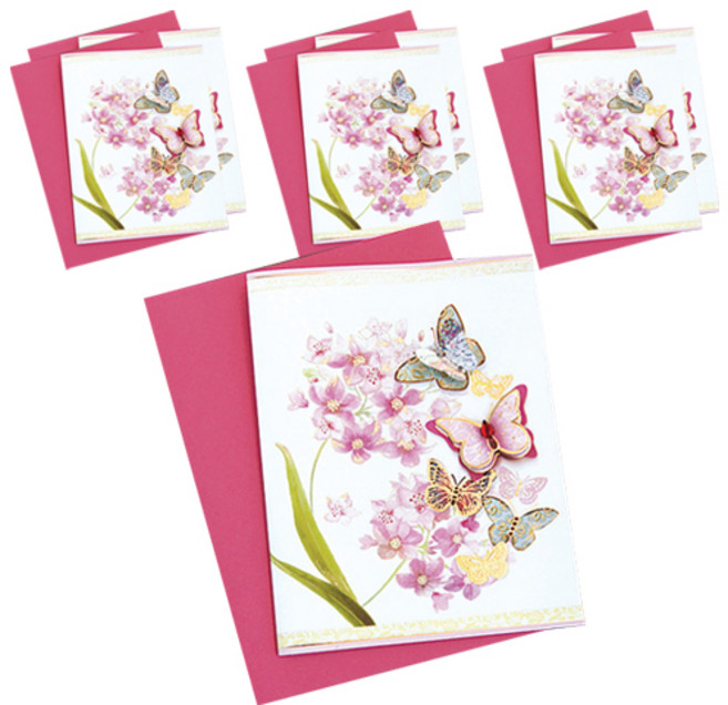 프롬앤투 T1038-3 감사 축하 연하장 카드 7p + 봉투 7p, 혼합 색상, 1세트