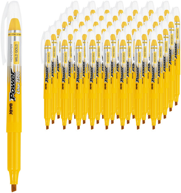 자바펜 파워라인 형광펜 마일드, 골드, 48개