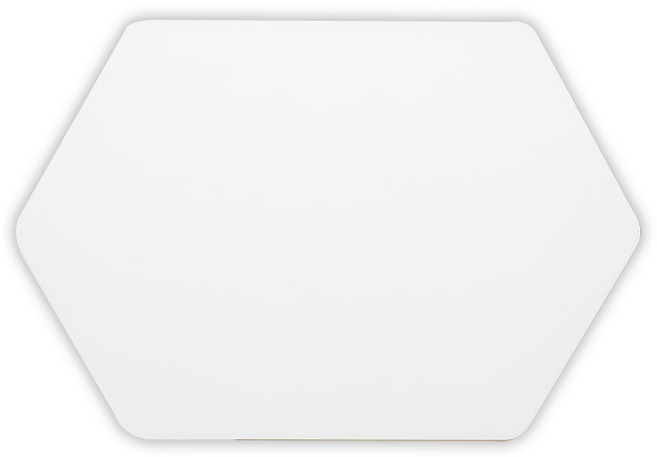 FENICE PU 투톤컬러 식탁매트 육각형, 화이트 + 베이지, 460 x 300 mm, 1개