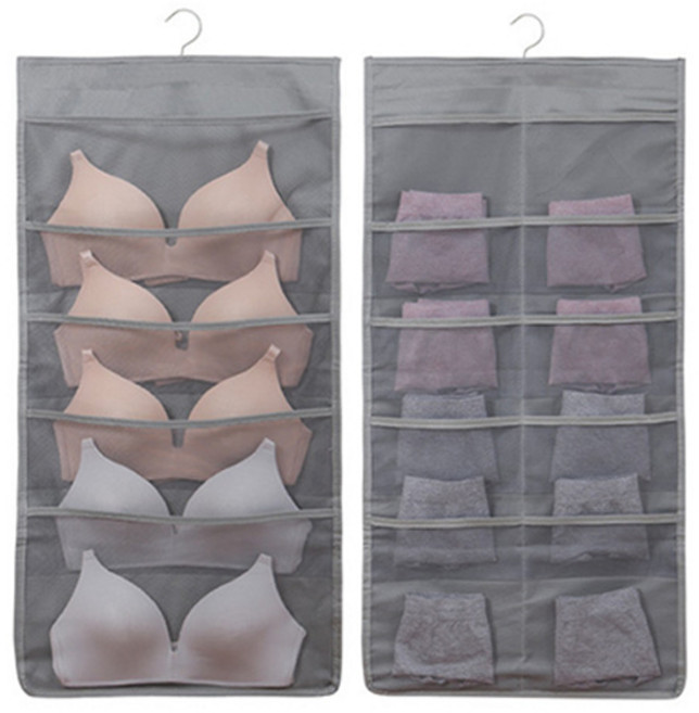 ABM 옷걸이 포켓 15칸, 그레이, 1개