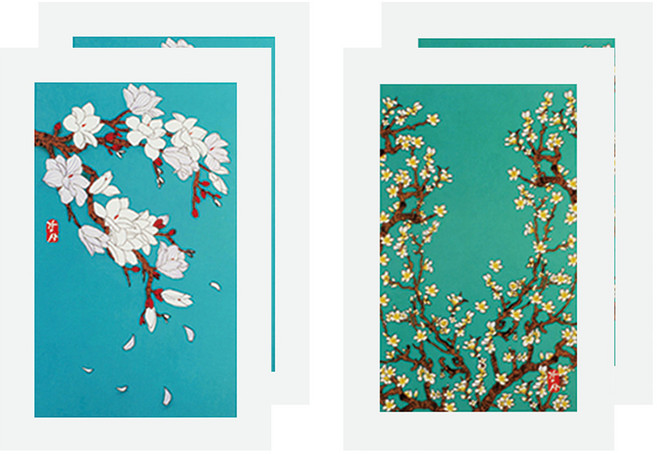 프롬앤투 T214-56 감사 축하 연하장 카드 2p + 봉투 2p + 속지 2p, 혼합 색상, 2세트