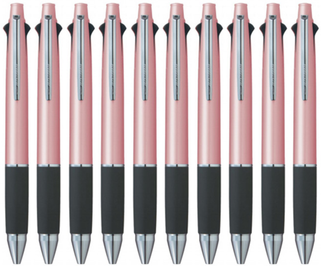 Uni 三菱 JETSTREAM 4+1色原子筆 0.5mm + 自動鉛筆 0.5mm MSXE5-1000-05, 淺粉色, 10入