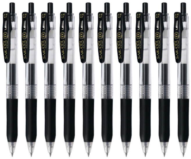 사라사 중성펜 클립 0.7mm JJB15, 흑색, 10개