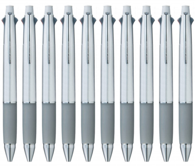 Uni 三菱 JETSTREAM uni-ball 4+1色原子筆 0.7mm + 自動鉛筆 0.5mm MSXE5-1000-07, 銀色, 10入