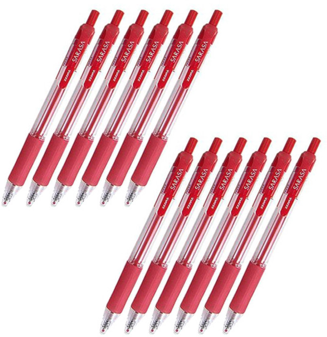 ZEBRA 斑馬牌 SARASA 中性筆 JJB3 0.7mm, 紅色, 12入