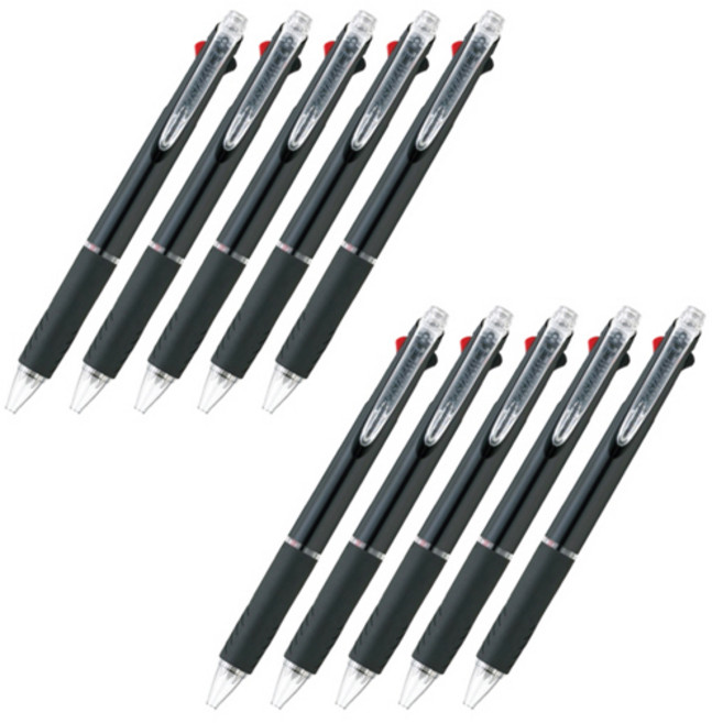 유니 제트스트림 3색 유성펜 0.5mm SXE3-400, 블랙, 10개입