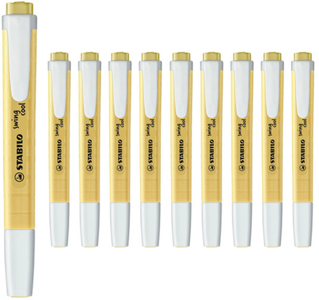 스타빌로 스윙클 파스텔 형광펜, 144 파스텔옐로우, 10개