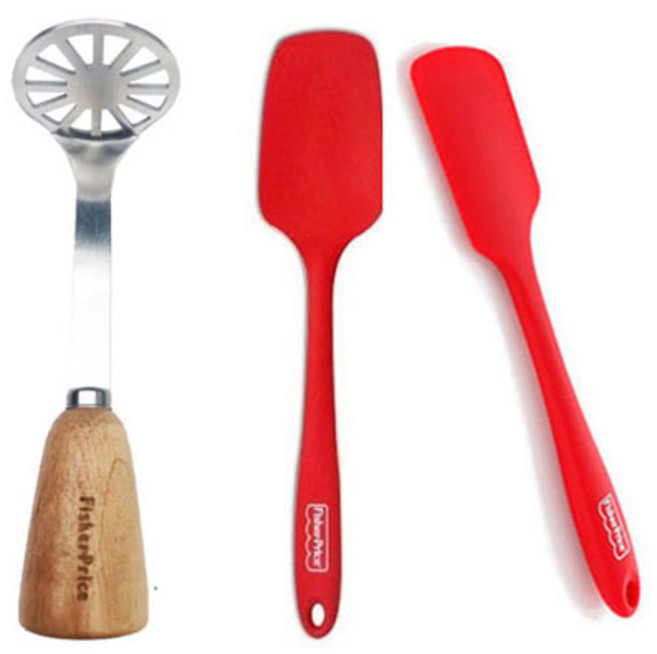 피셔프라이스 이유식 푸드매셔 + 실리콘 조리스푼 + 조리주걱, 레드, 1세트