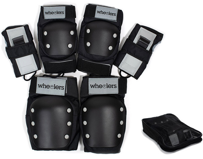 휠러스 스케이트보드 보호대, 블랙, 1세트
