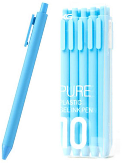 KACO PURE 컬러 소프트 젤펜 블랙심 0.5mm 10p, 스카이블루, 1개