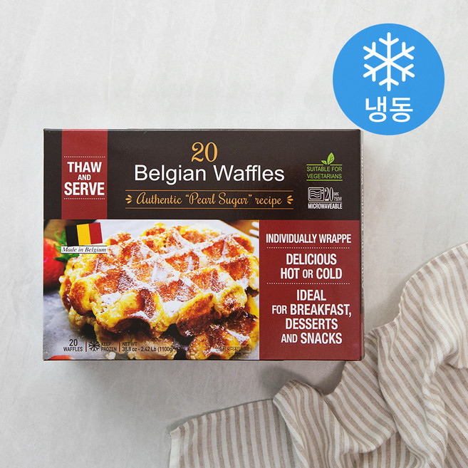 벨기안 슈가 와플 (냉동), 55g, 20개입, 1개